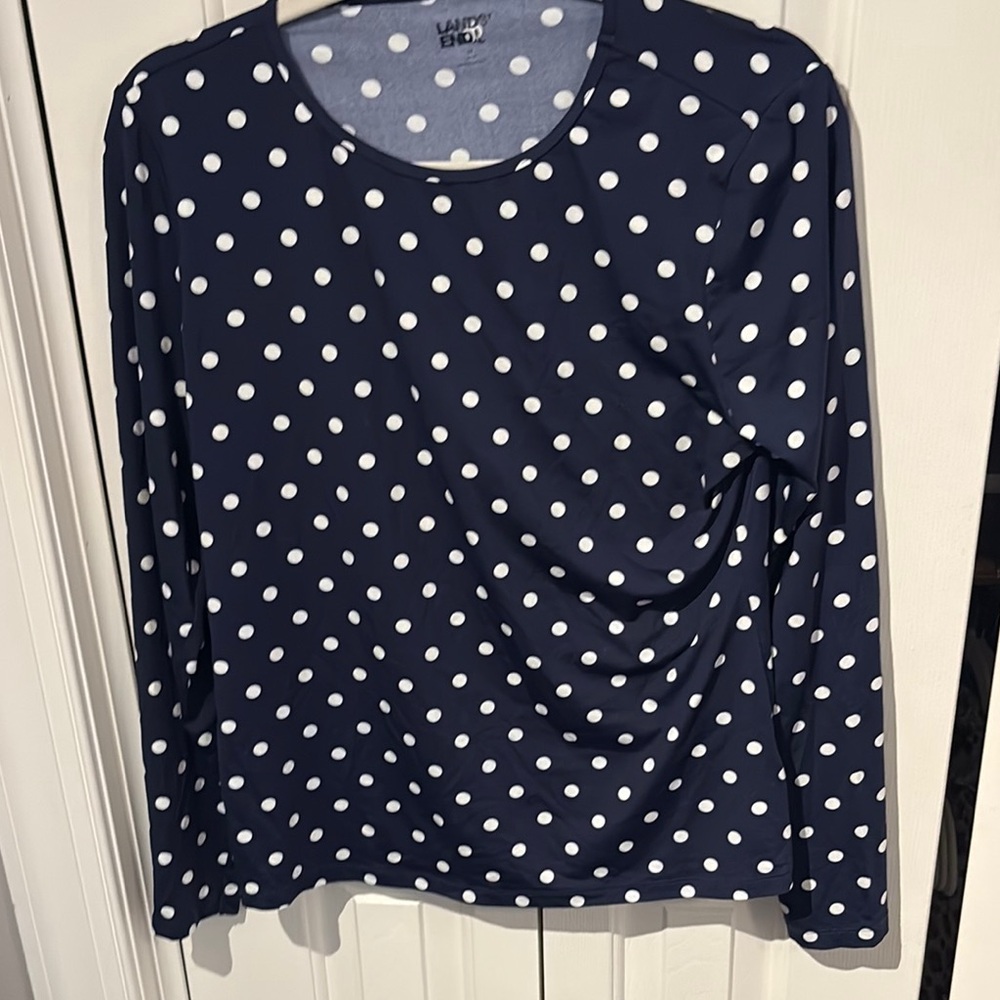 Lands' End Blue Long Sleeve rashguard shirt